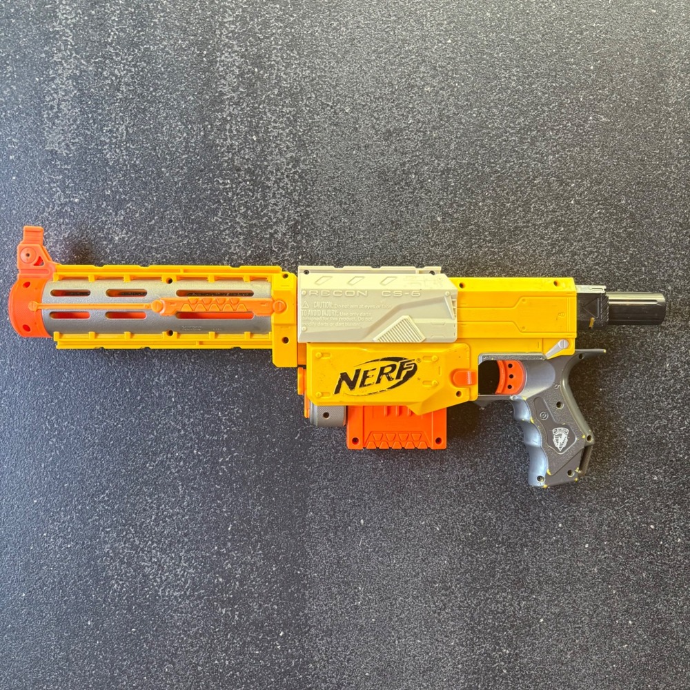 Nerf Recon CS-6 Blaster Toy Gun Yellow Orange Gray Dart Gun